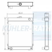 radiator suitable for Kohler/Lombardini/Schaeff/Palfinger