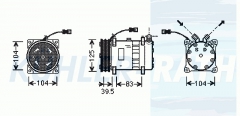Kompressor passend fr Case/JCB/Komatsu/Takeuchi/Valtra/Volvo