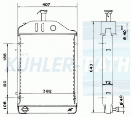 Wasserkhler passend fr Massey Ferguson