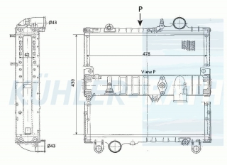 Wasserkhler passend fr John Deere