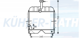 Wasserkhler passend fr Massey Ferguson