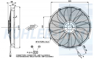 Ventilator passend fr Comex 12V drckend  371