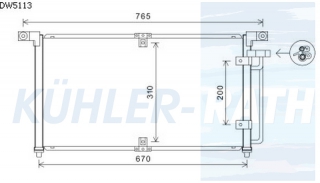 Kondensator passend fr Chevrolet/Daewoo/SsangYong