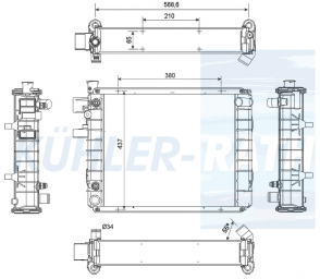 Wasserkhler passend fr Hyster/Yale/Terex