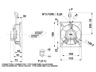 Ventilator passend fr Comex 12V drckend 159x132x73