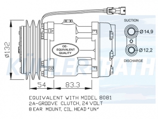 Kompressor passend fr Sanden/Renault/RVI (LKW)
