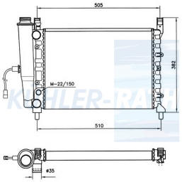 Wasserkhler passend fr Fiat