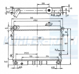 Wasserkhler passend fr Fiat