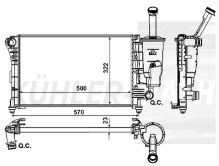 Wasserkhler passend fr Fiat