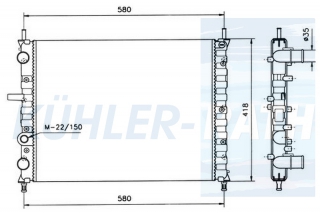 Wasserkhler passend fr Fiat