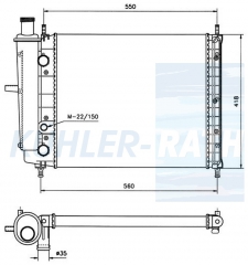 Wasserkhler passend fr Fiat