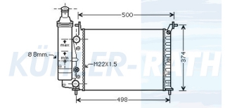 Wasserkhler passend fr Fiat