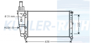 Wasserkhler passend fr Fiat