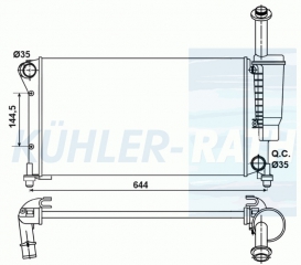 Wasserkhler passend fr Fiat