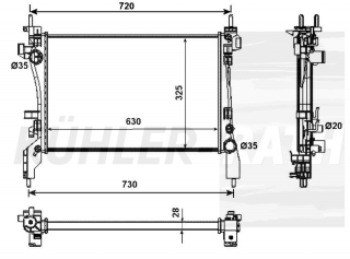 Wasserkhler passend fr Fiat/Citron/Peugeot