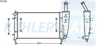 Wasserkhler passend fr Fiat