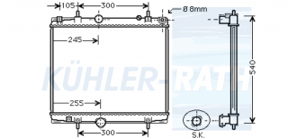 Wasserkhler passend fr Citron/Peugeot/Fiat/Lancia