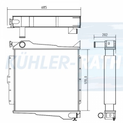 Wasserkhler passend fr Merlo/Caterpillar