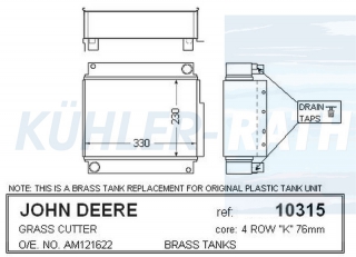 Wasserkhler passend fr John Deere