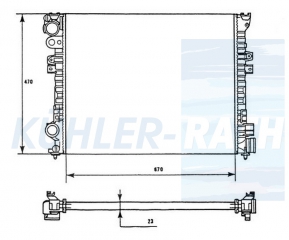 Wasserkhler passend fr Citron/Lancia/Peugeot