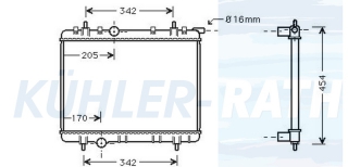 Wasserkhler passend fr Peugeot/Citron