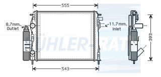 Wasserkhler passend fr Renault