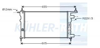 Wasserkhler passend fr Opel