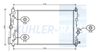 Wasserkhler passend fr Opel