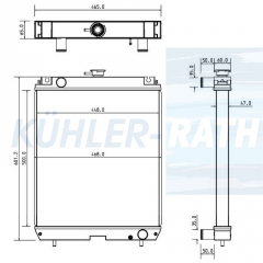 Wasserkhler passend fr Komatsu/Kubota