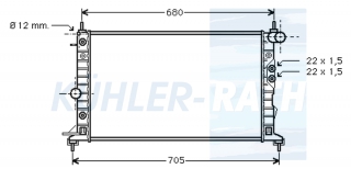 Wasserkhler passend fr Opel