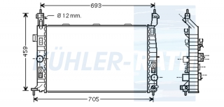 Wasserkhler passend fr Opel