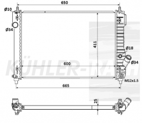 Wasserkhler passend fr Chevrolet