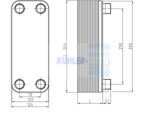 Plattenwärmetauscher passend für 30 Platten