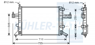 Wasserkhler passend fr Opel