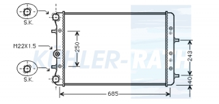 Wasserkhler passend fr VW/Seat/Skoda