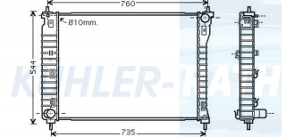 Wasserkhler passend fr Opel