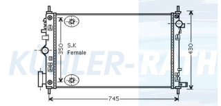 Wasserkhler passend fr Opel/Saab