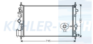 Wasserkhler passend fr Opel/Saab