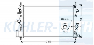 Wasserkhler passend fr Opel