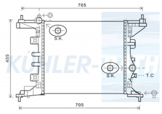 Wasserkhler passend fr Opel