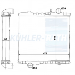 Wasserkhler passend fr John Deere/Bomag/Ursus/Zettelmeyer