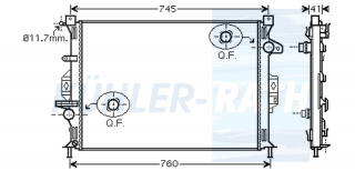 Wasserkhler passend fr Ford