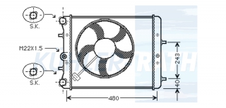 Wasserkhler passend fr Audi/Seat/Skoda/VW