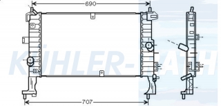 Wasserkhler passend fr Opel