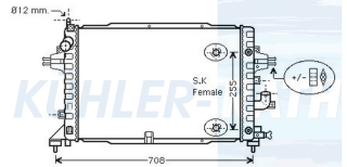 Wasserkhler passend fr Opel