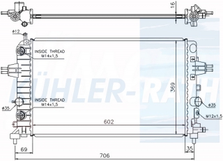 Wasserkhler passend fr Opel