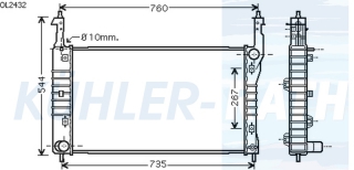 Wasserkhler passend fr Chevrolet Opel