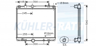 Wasserkhler passend fr Citron/Peugeot/Fiat/Lancia