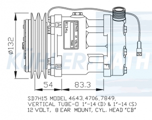 Kompressor passend fr Case/Fiat/New Holland