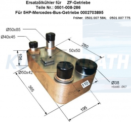 Plattenwrmetauscher passend fr ZF/Mercedes-Benz/DAF